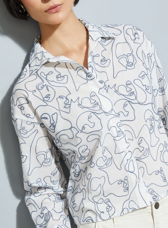 ALAYA F x URB_N Women Embroidered Crop Shirt