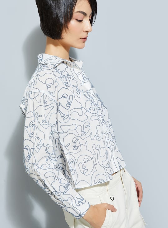 ALAYA F x URB_N Women Embroidered Crop Shirt