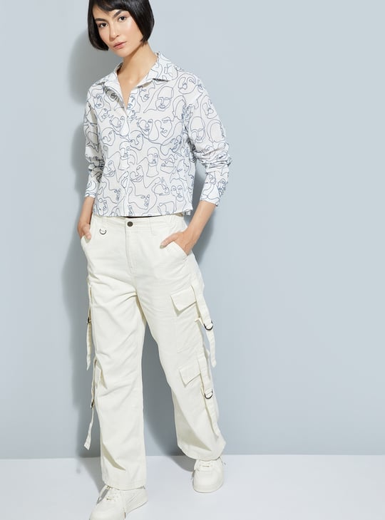 ALAYA F x URB_N Women Embroidered Crop Shirt