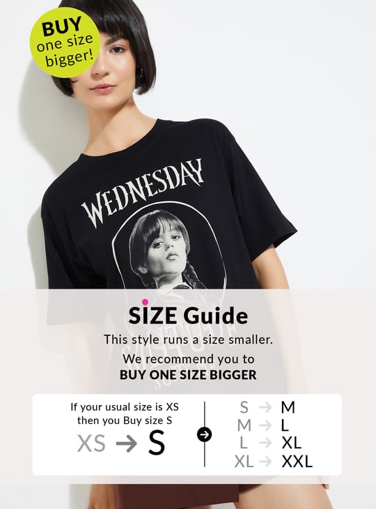 ALAYA F x URB_N Women Wednesday Print Oversized T-shirt