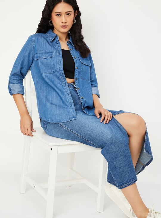 Women Washed Denim Shirt