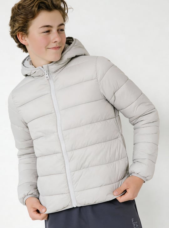 Boys Quilted Hooded Jacket