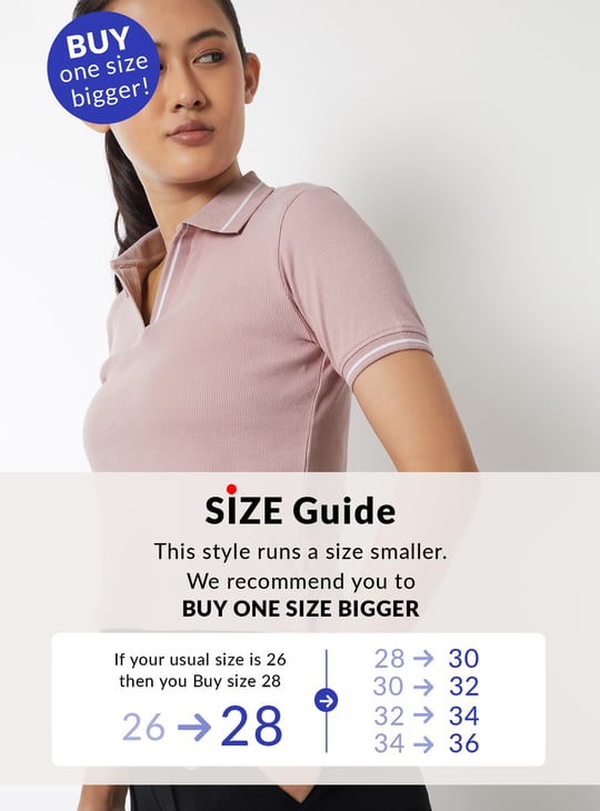 Women Ribbed Sports Polo T-shirt