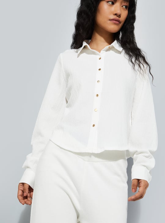 ALAYA F x URB_N Women Textured Regular Fit Shirt