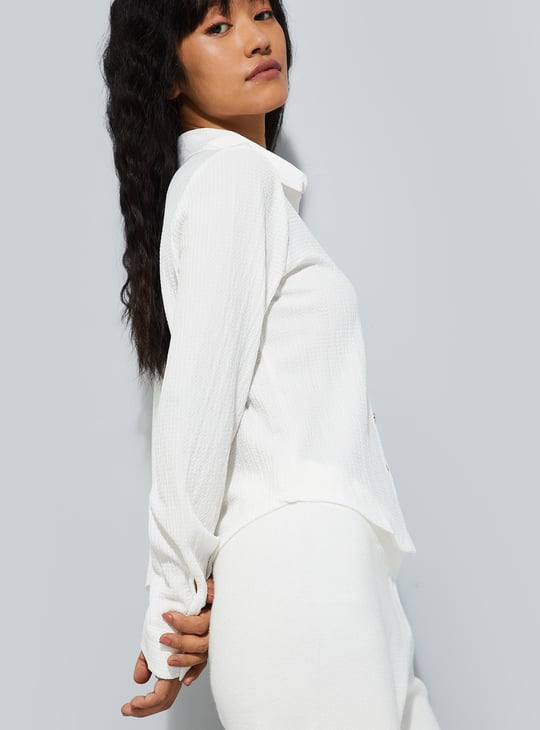 ALAYA F x URB_N Women Textured Regular Fit Shirt