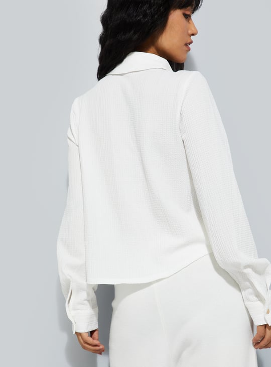 ALAYA F x URB_N Women Textured Regular Fit Shirt