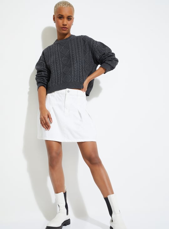 URB_N Women Cable Knit Sweater