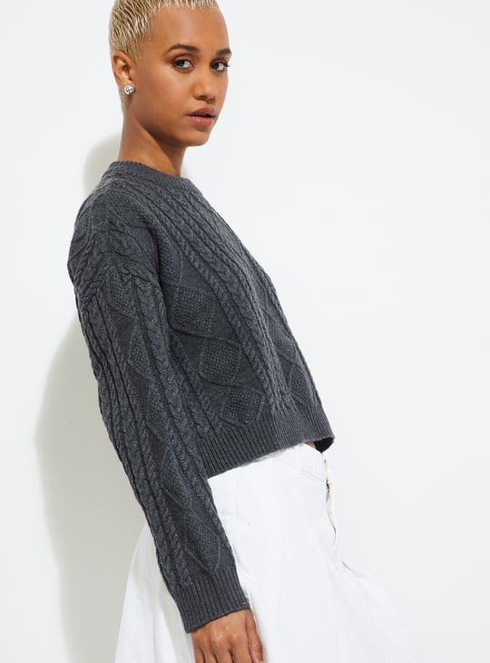 URB_N Women Cable Knit Sweater
