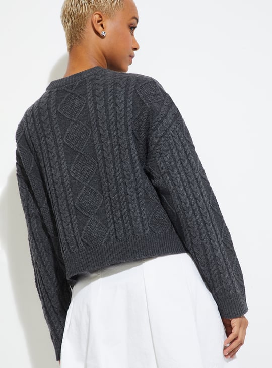 URB_N Women Cable Knit Sweater