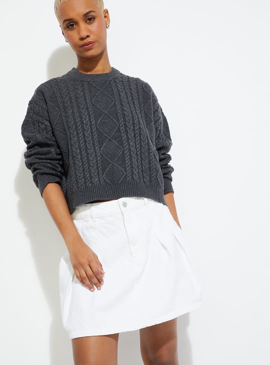 URB_N Women Cable Knit Sweater