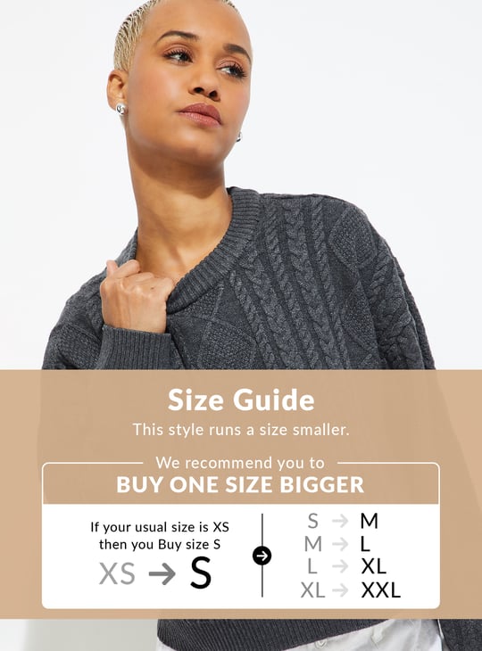 URB_N Women Cable Knit Sweater