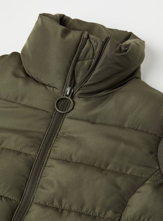 Girls Solid Puffer Jacket