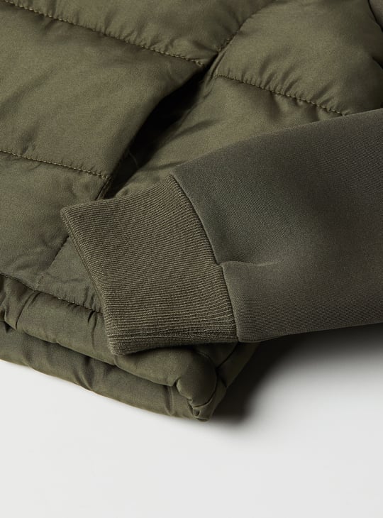 Girls Solid Puffer Jacket