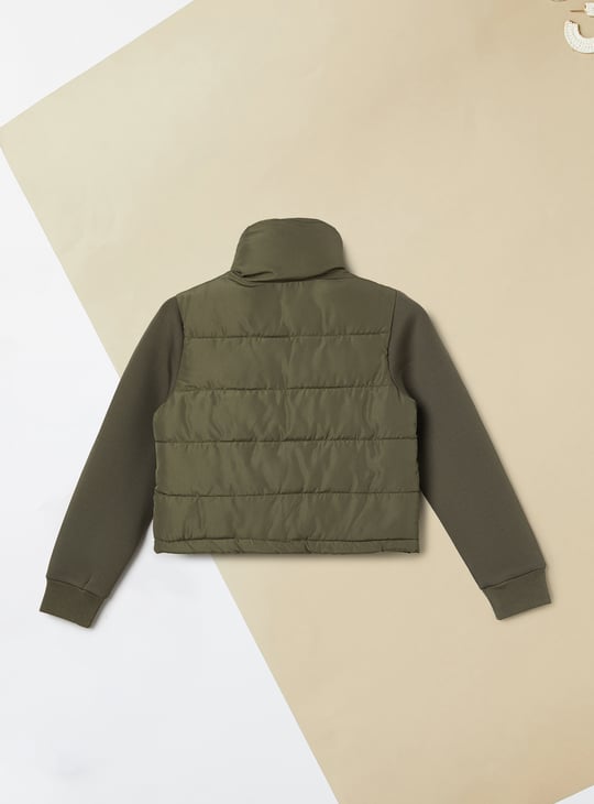 Girls Solid Puffer Jacket