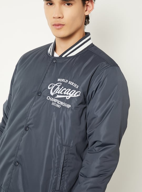 Men Embroidered Varsity Jacket