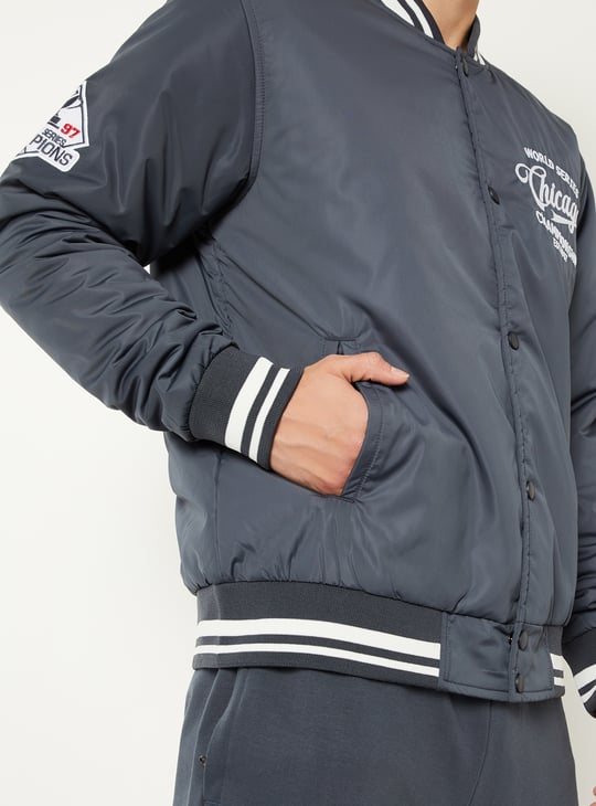 Men Embroidered Varsity Jacket