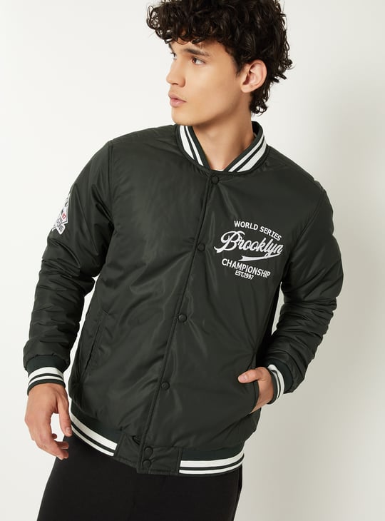 Men Embroidered Varsity Jacket