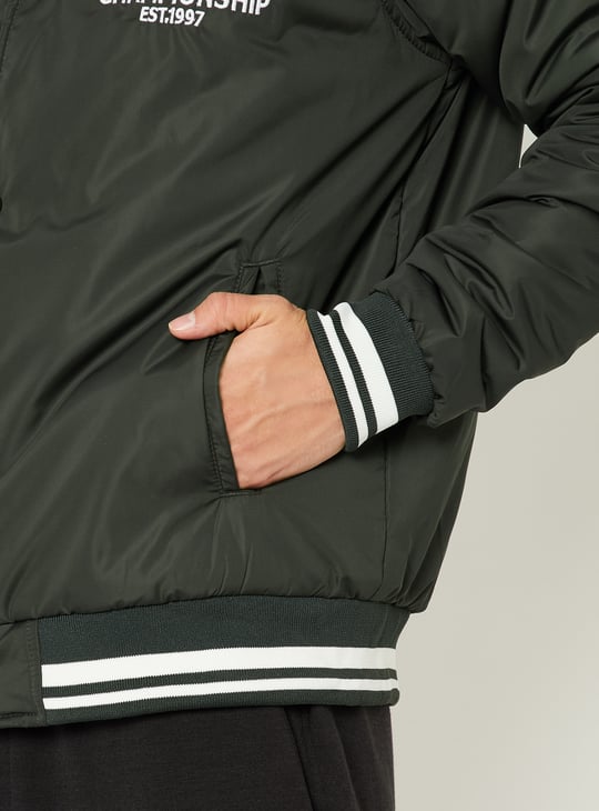 Men Embroidered Varsity Jacket