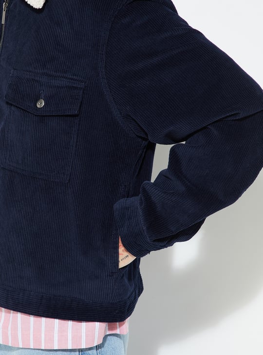 URB_N Men Sherpa Lined Corduroy Jacket