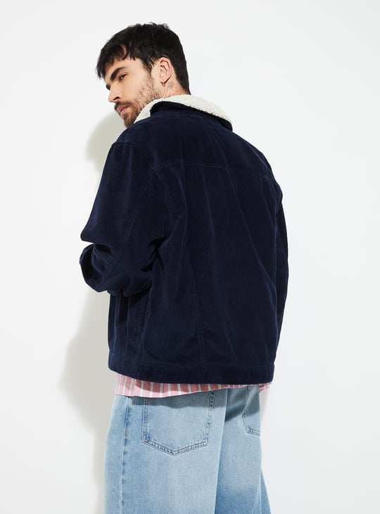 URB_N Men Sherpa Lined Corduroy Jacket