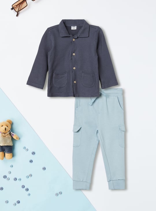 Boys Solid Joggers Set