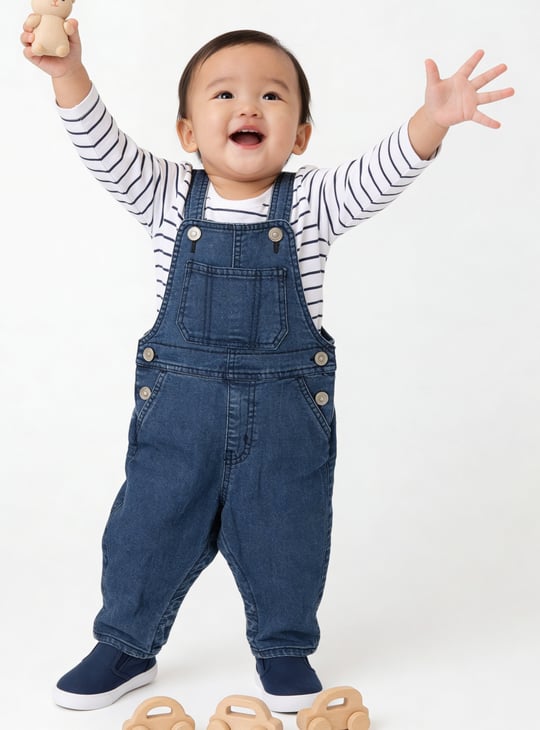 Boys Denim Dungaree with T-shirt
