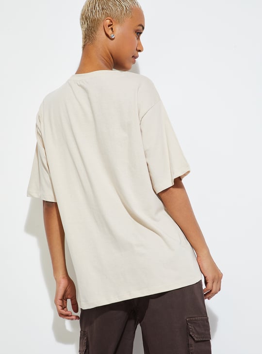ALAYA F X URB_N Women Mickey Print Oversized T-shirt