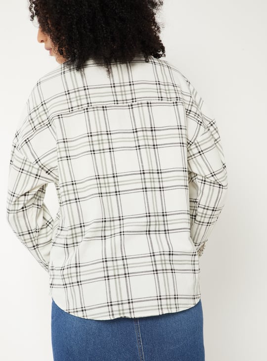 Women Checked Oversized Shirt
