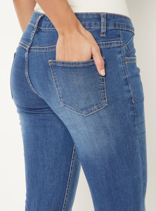 Women Washed Ankle Grazer Jeans