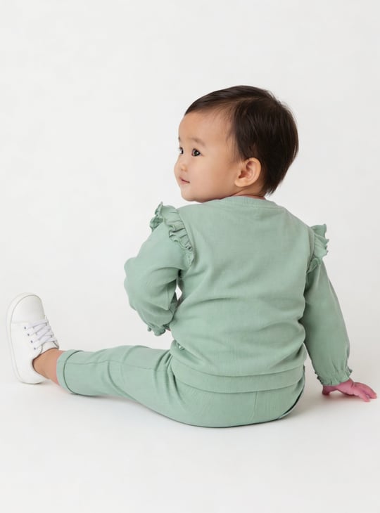 Girls Printed T-shirt and Pants Set