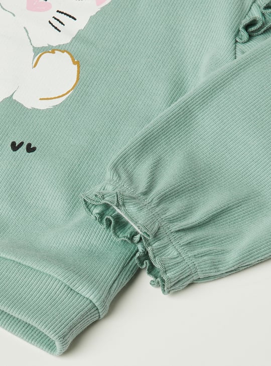 Girls Printed T-shirt and Pants Set