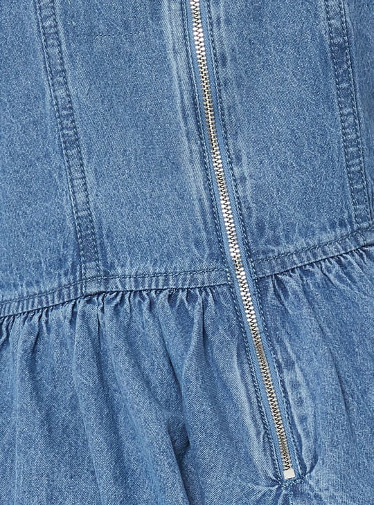 Women Washed Fit & Flare Denim Dress