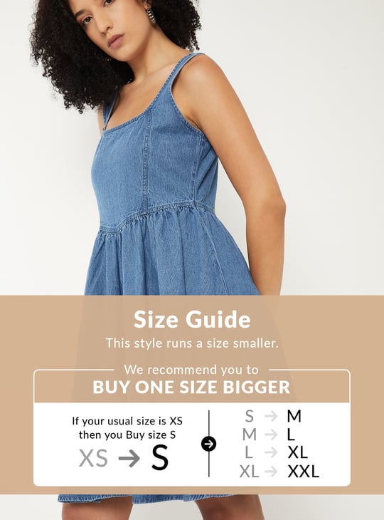 Women Washed Fit & Flare Denim Dress