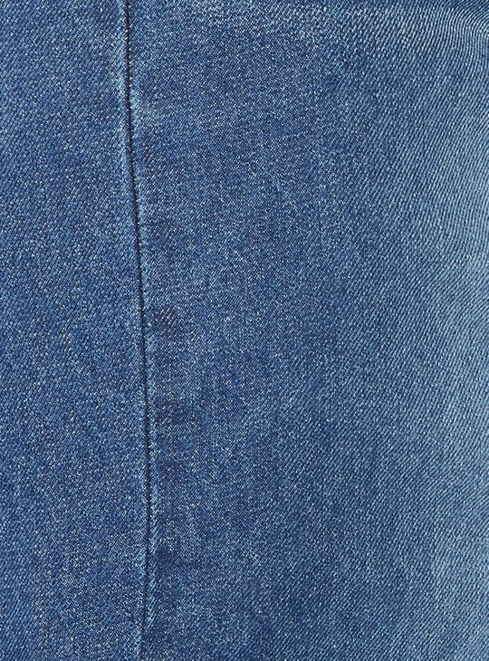 Women Washed Denim Skirt