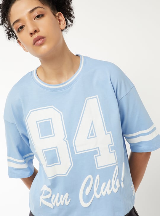 Women Printed Boxy Fit Sports T-shirt