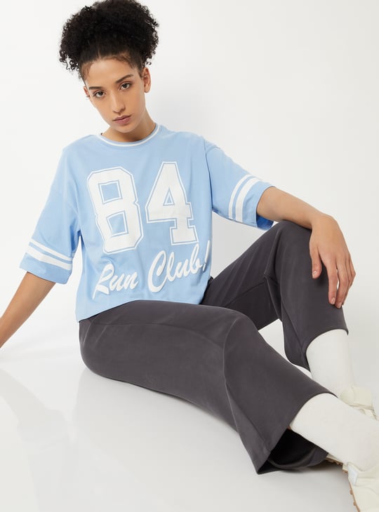 Women Printed Boxy Fit Sports T-shirt