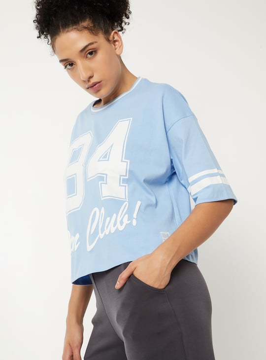 Women Printed Boxy Fit Sports T-shirt