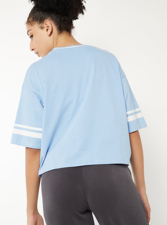 Women Printed Boxy Fit Sports T-shirt