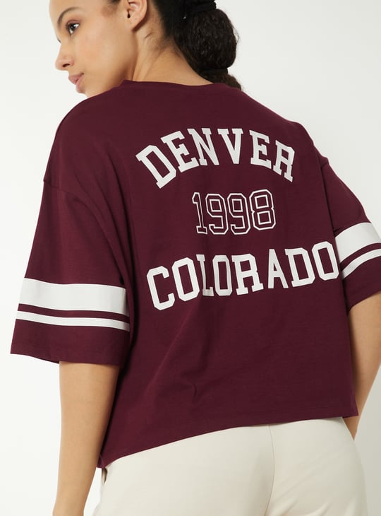 Women Printed Boxy Fit Sports T-shirt