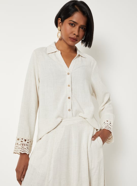 Women Lace Embroidered Regular Fit Shirt