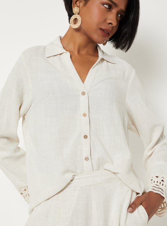Women Lace Embroidered Regular Fit Shirt