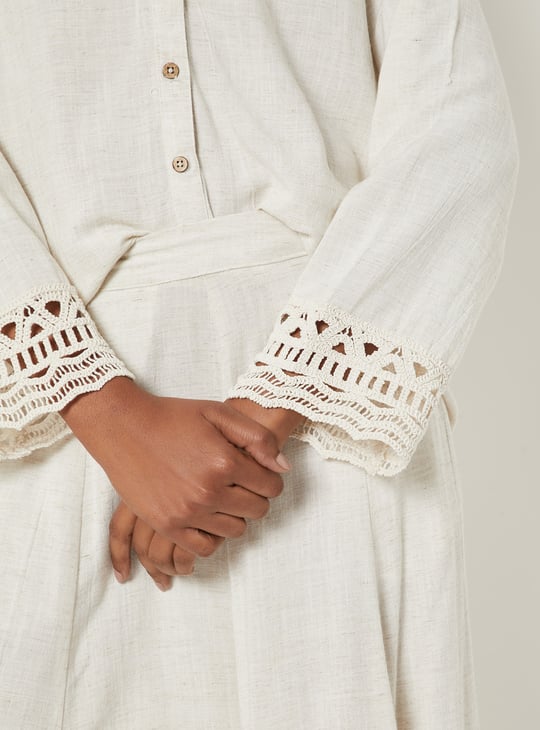 Women Lace Embroidered Regular Fit Shirt