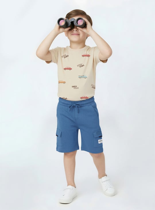 Boys Solid Cargo Shorts