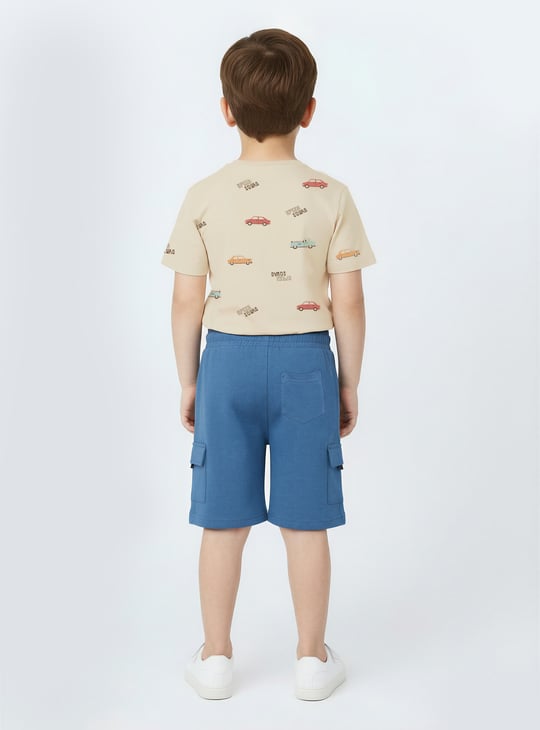 Boys Solid Cargo Shorts