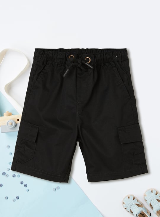 Boys Solid Cargo Shorts