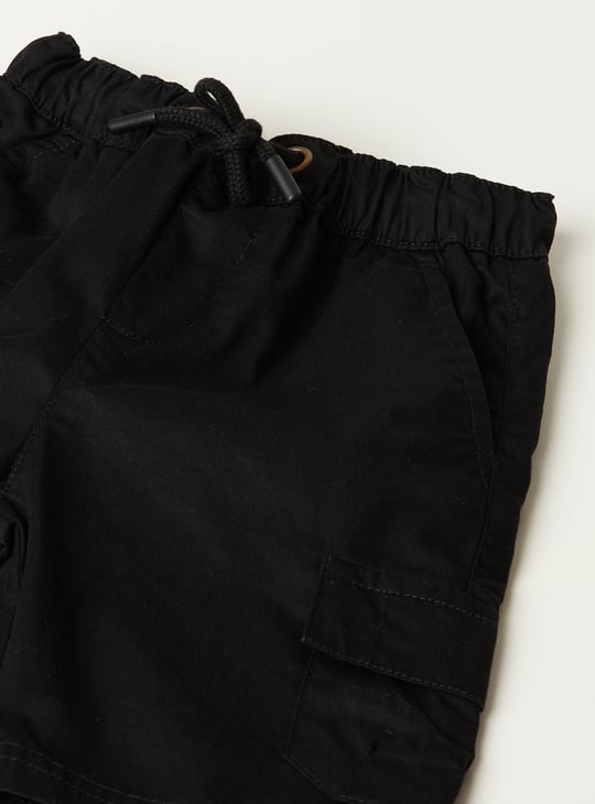 Boys Solid Cargo Shorts