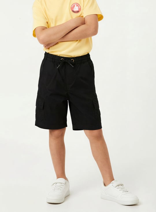 Boys Solid Cargo Shorts