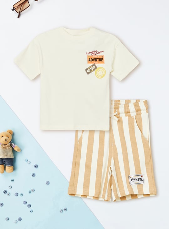 Boys Cars Print Shorts Set