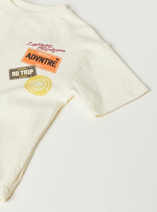 Boys Cars Print Shorts Set