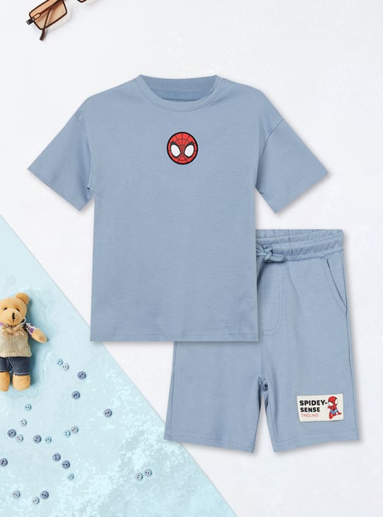 Boys Spiderman Shorts Set